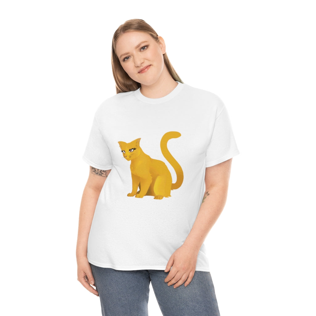 Unisex Heavy Cotton Tee-Golden Cat