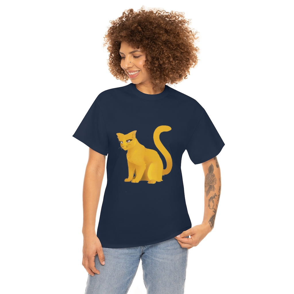 Unisex Heavy Cotton Tee-Golden Cat