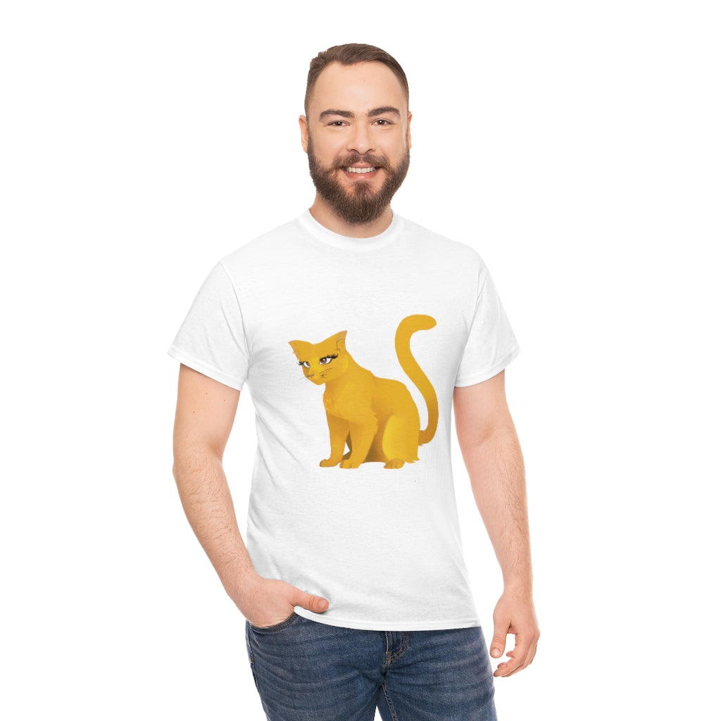 Unisex Heavy Cotton Tee-Golden Cat