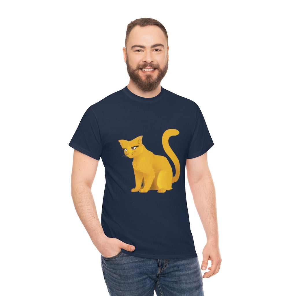 Unisex Heavy Cotton Tee-Golden Cat