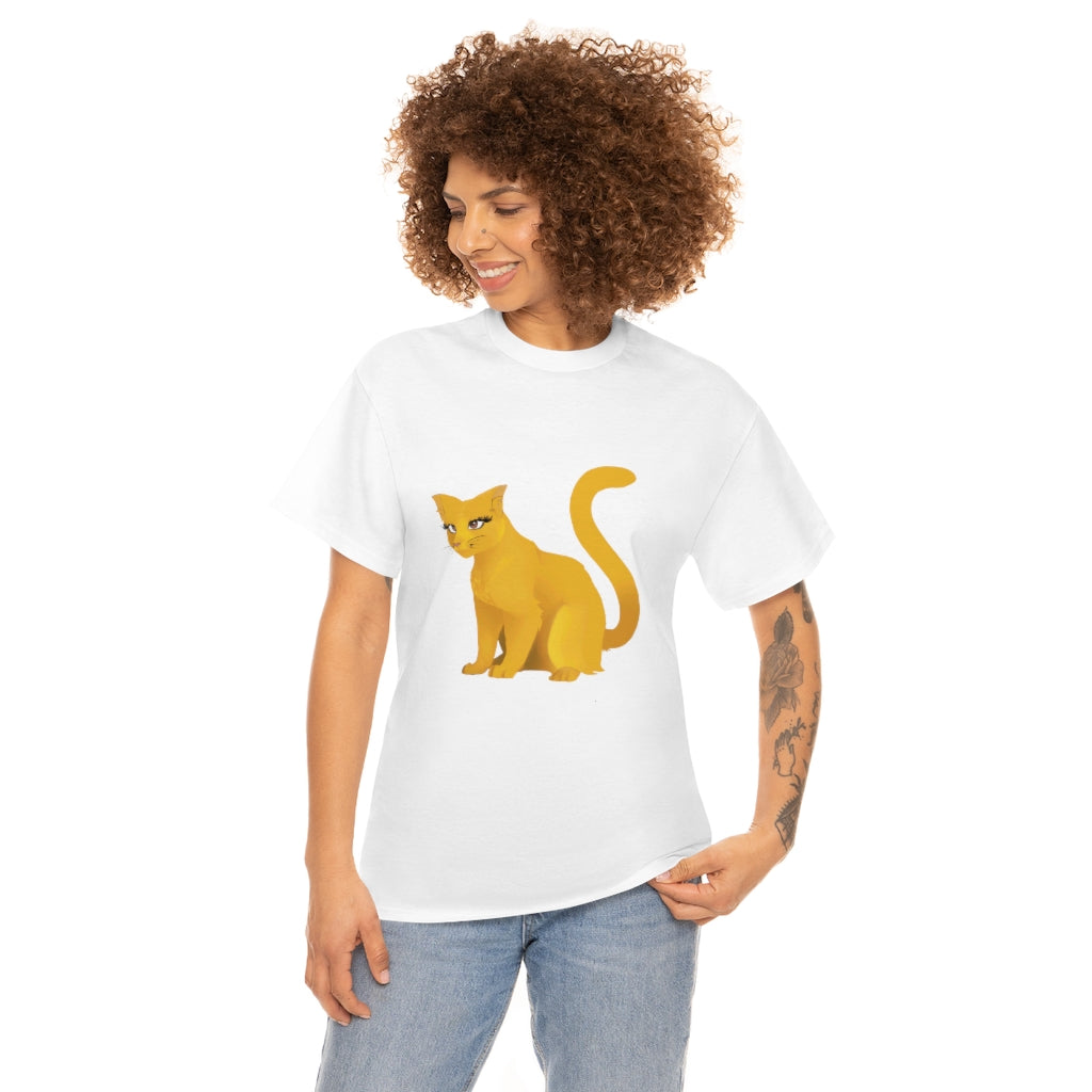 Unisex Heavy Cotton Tee-Golden Cat