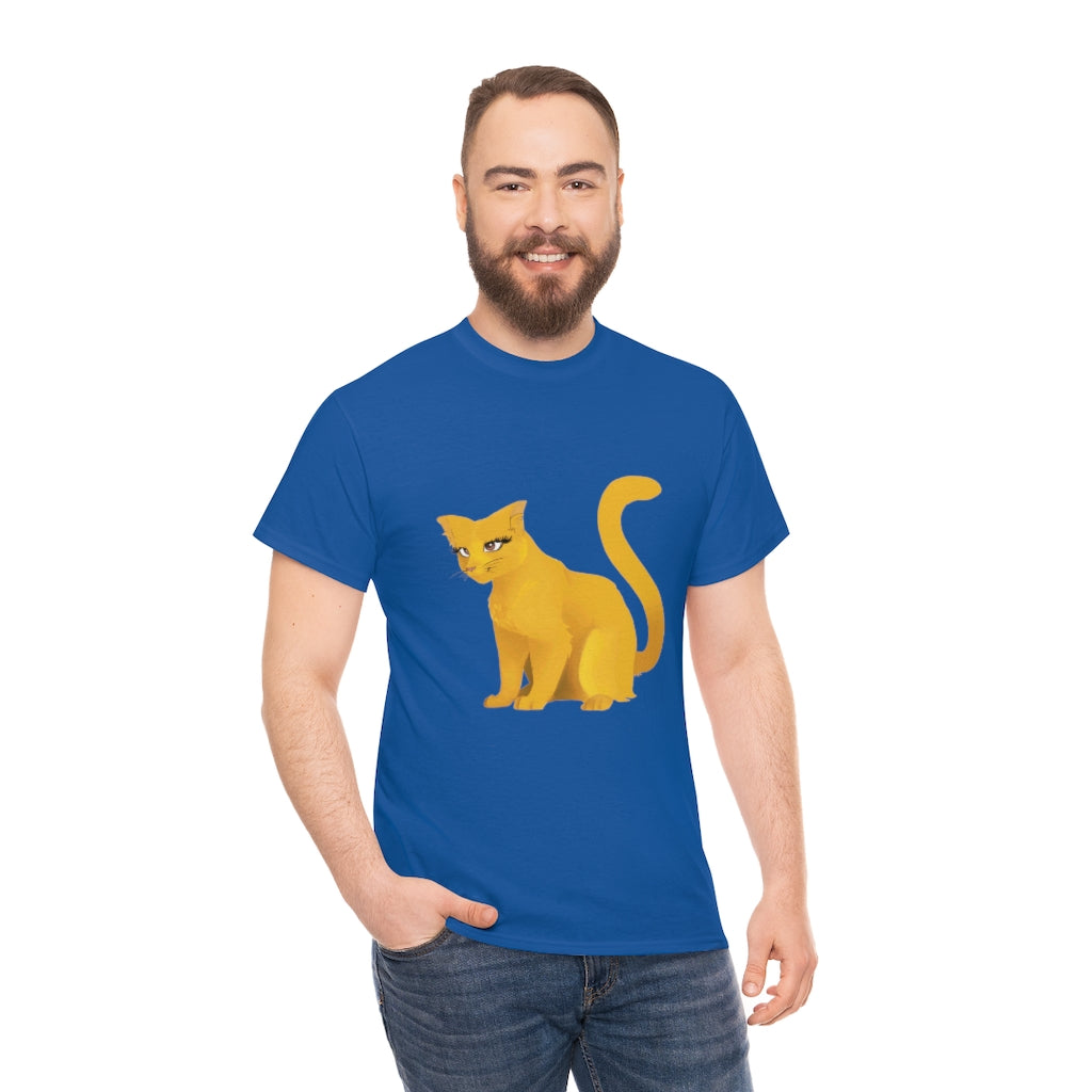 Unisex Heavy Cotton Tee-Golden Cat