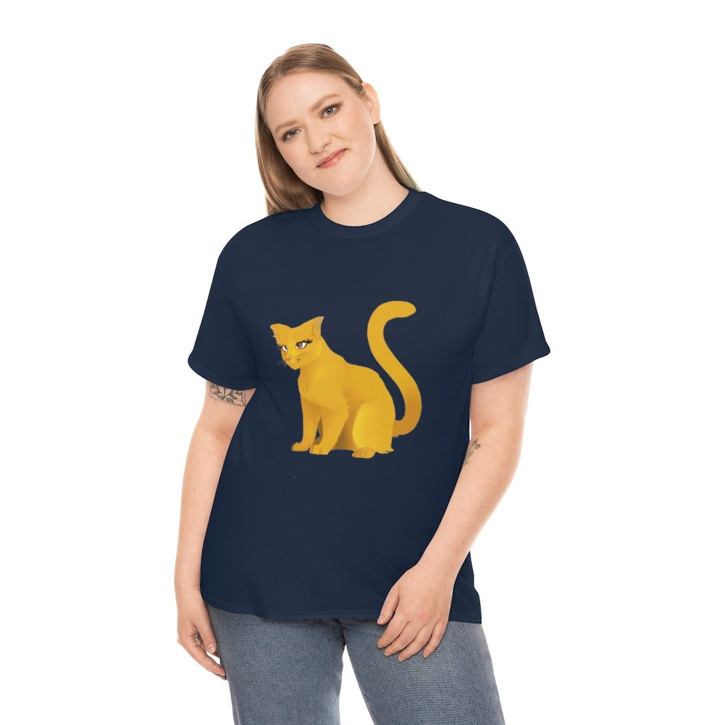 Unisex Heavy Cotton Tee-Golden Cat