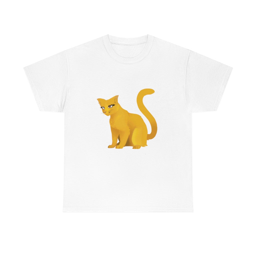 Unisex Heavy Cotton Tee-Golden Cat