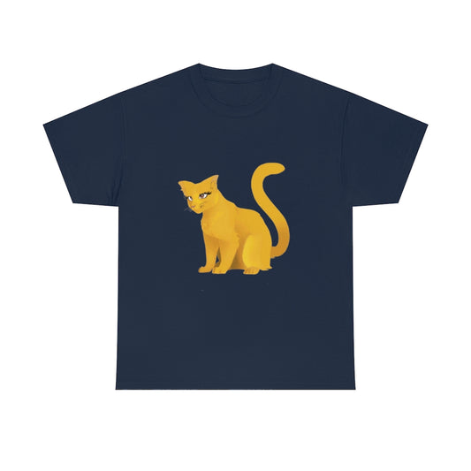 Unisex Heavy Cotton Tee-Golden Cat